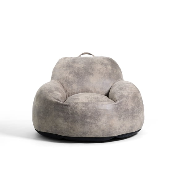 Big Joe Nestle Large Bean Bag Chair, Cement Blazer, Vegan Leather, 4 Feet