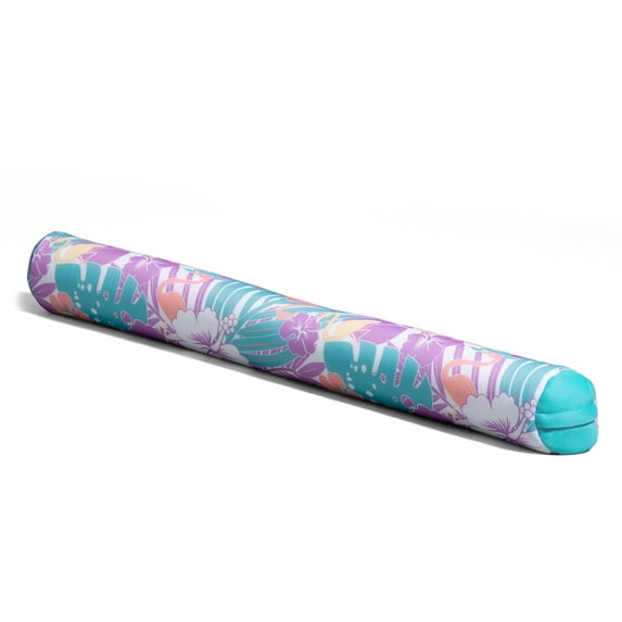 Big Joe Noodle No Inflation Needed Pool Float, Tropical Hibiscus Aqua Double Sided Mesh, Quick Draining Fabric, Jumbo 4 feet
