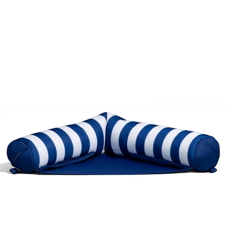 Big Joe Noodle Sling No Inflation Needed Pool Seat with Armrests, Americana Nautical Stripe Double Sided Mesh, Quick Draining Fabric, 3 feet