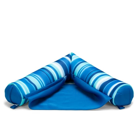 Big Joe Noodle Sling No Inflation Needed Pool Seat with Armrests, Blurred Blue Double Sided Mesh, Quick Draining Fabric, 3 feet