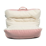 Big Joe Roma Kids Bean Bag Chair, Oat Sherpa and Desert Rose, Vegan Suede, 2 feet