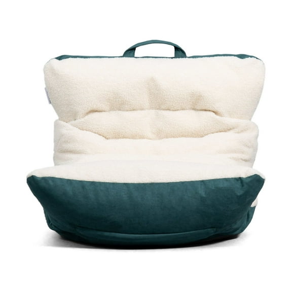 Big Joe Roma Kid's Bean Bag Chair, Oat Sherpa and Sage, Vegan Suede, 2 feet