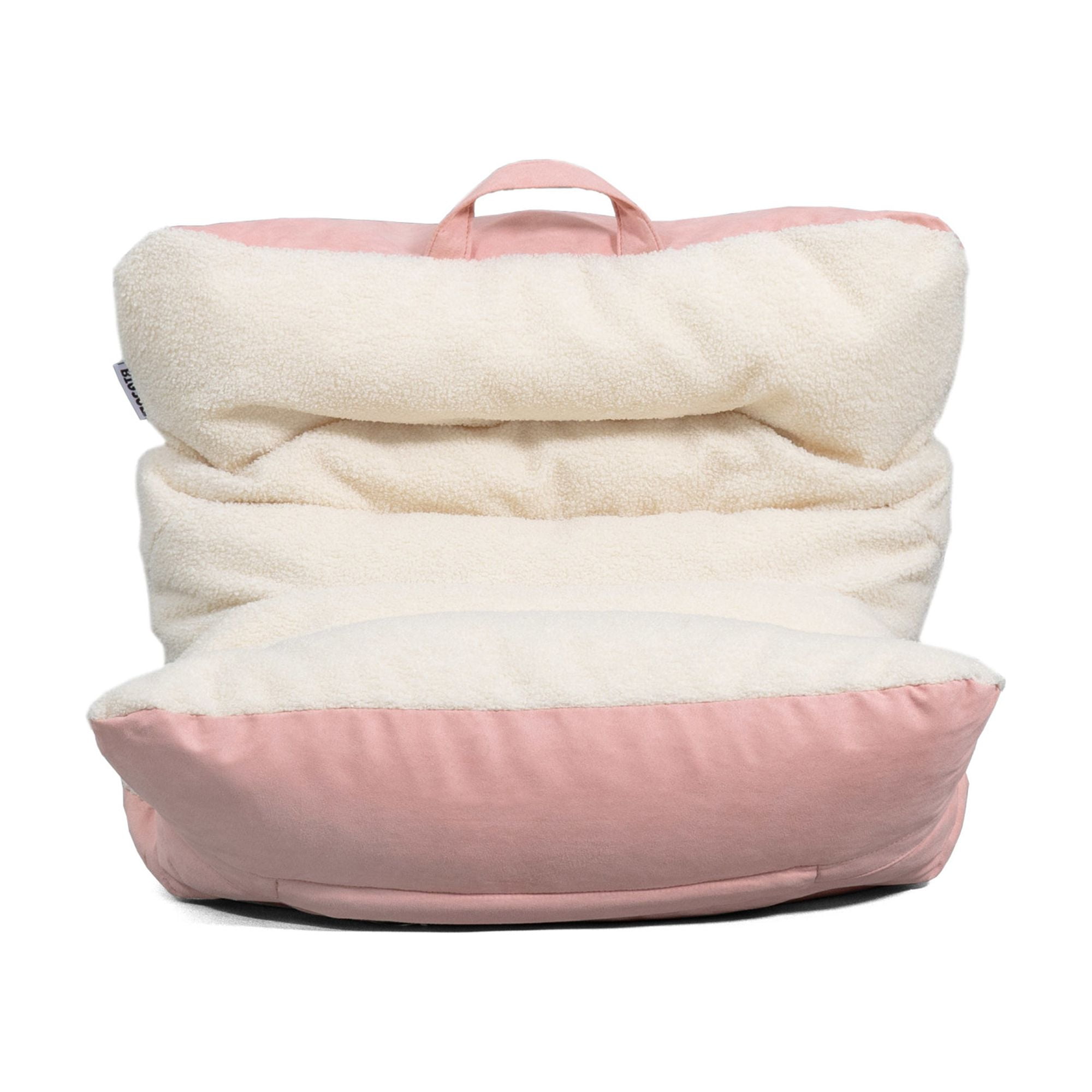 Big Joe Roma Kid's Bean Bag Chair, Oat Sherpa and Desert Rose, Vegan