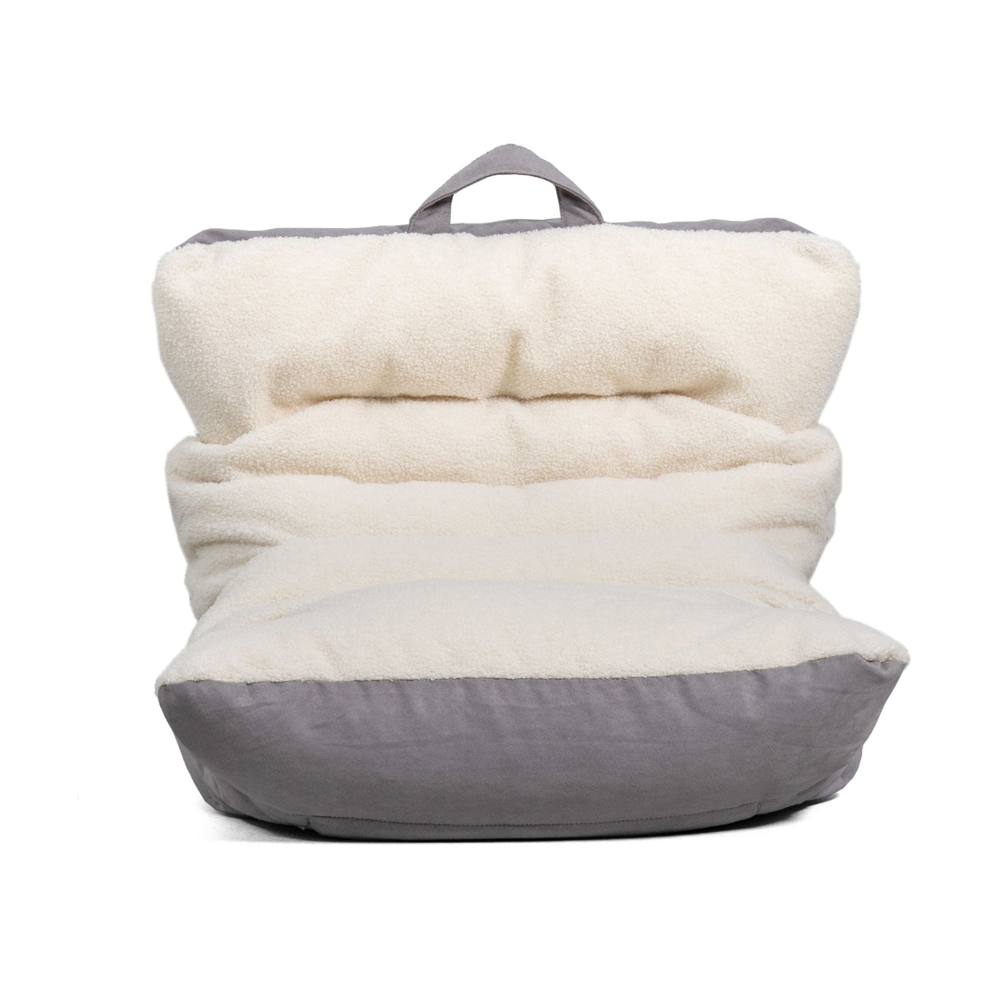 Big Joe Roma Kid's Bean Bag Chair, Oat Sherpa and Graphite, Vegan Suede