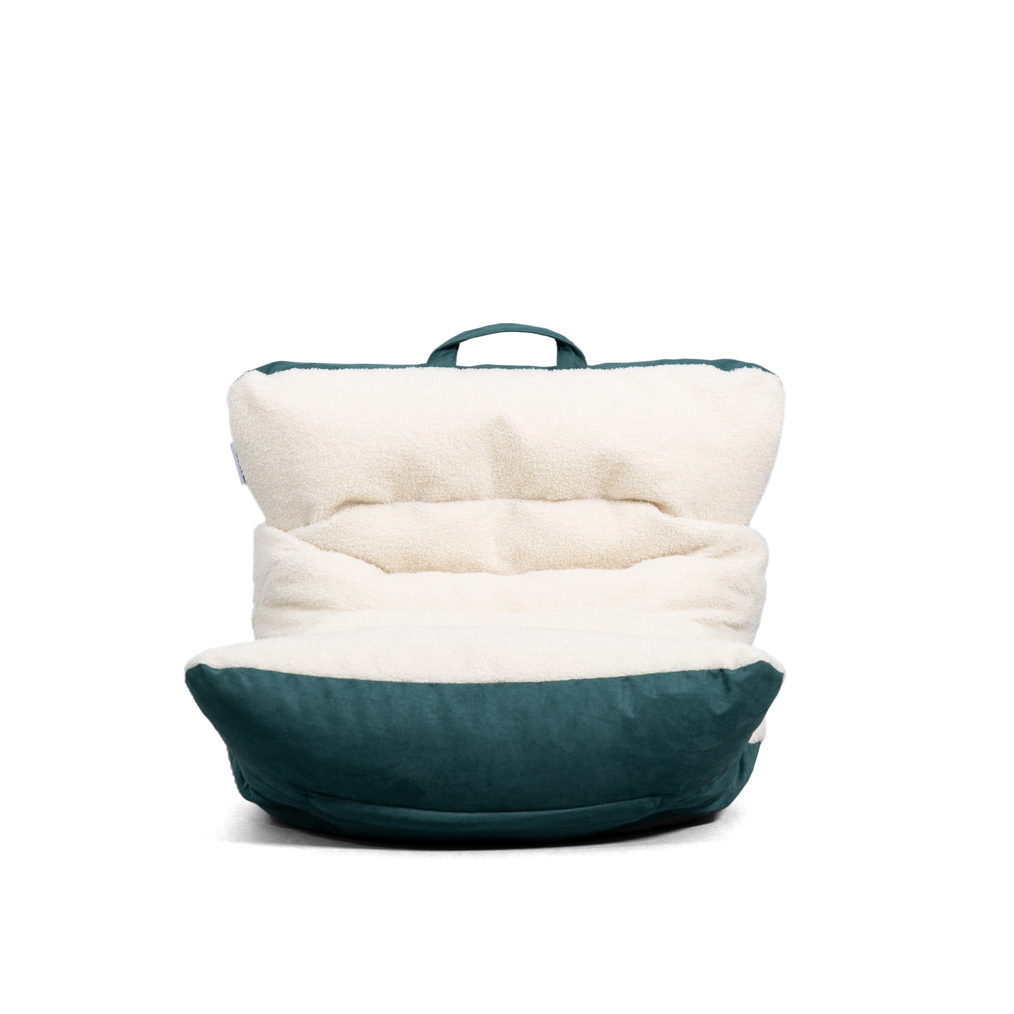 Big Joe Roma Kid's Bean Bag Chair, Oat Sherpa and Sage Vegan Suede