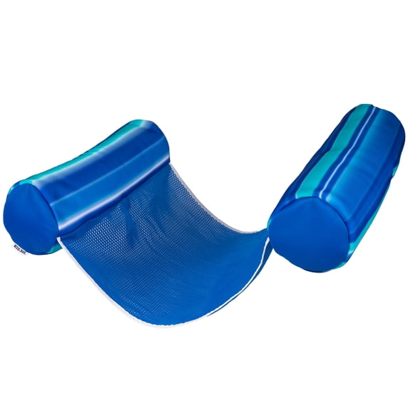 Big Joe Shaka Hammock Sling Pool Float, Blurred Blue, Doubled-Sided Mesh, Quick Draining Fabric, No Inflation Needed