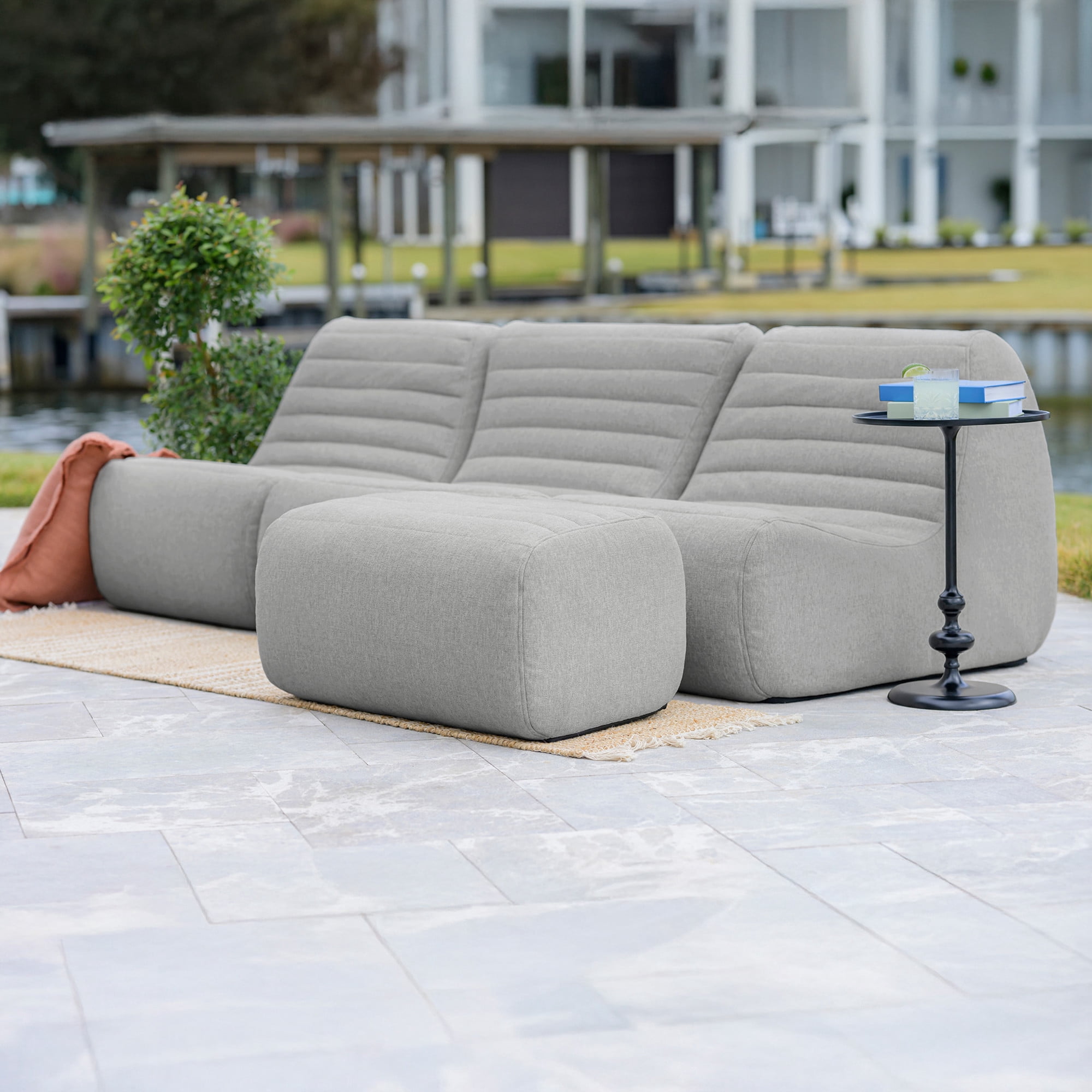 Big Joe Solvana Outdoor Sectional, 4 Piece Patio Furniture Set