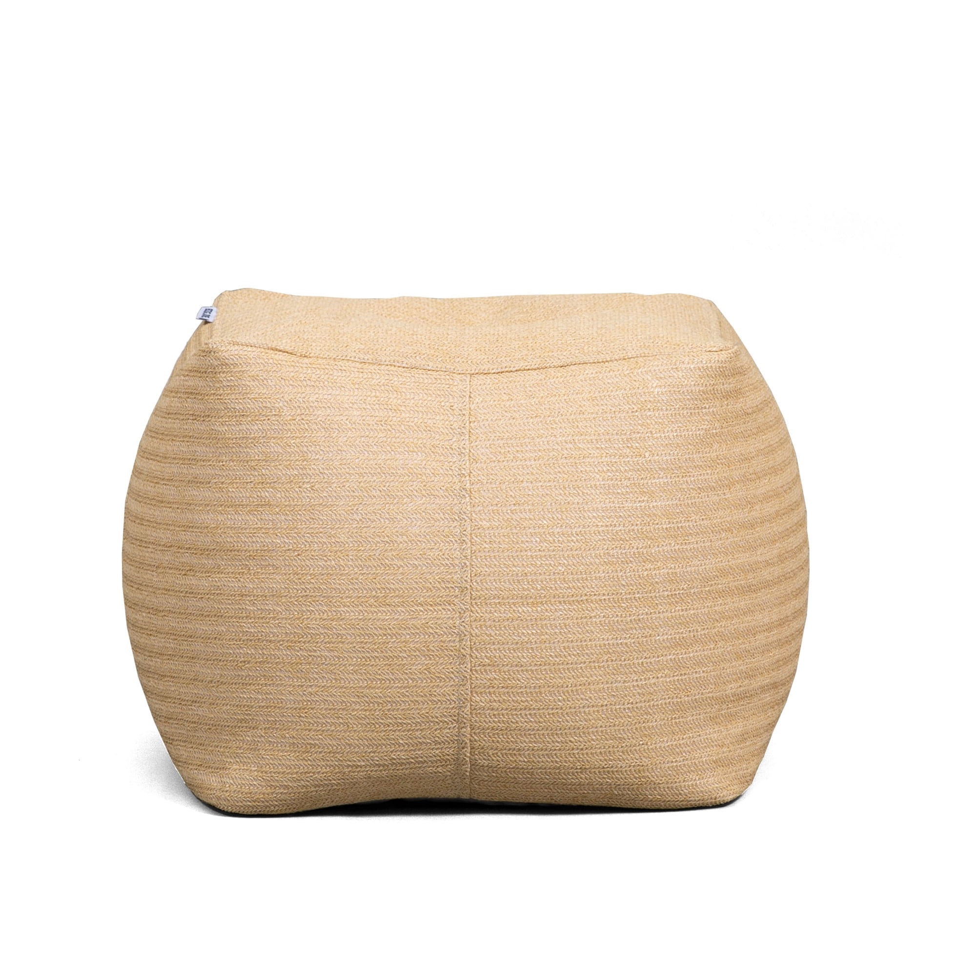 Big Joe Square Ottoman Weatherproof Bean Bag Footrest, Natural Basket Weave, Breathable Weather