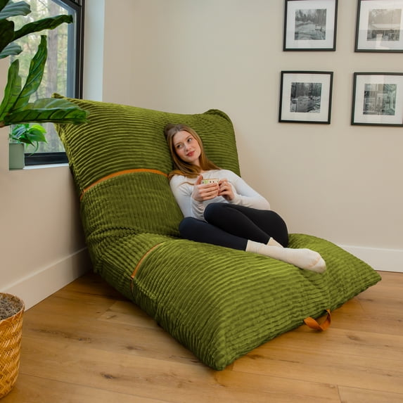 Big Joe Turnabout 3-in-1 Convertible Bean Bag Chair, Moss Green