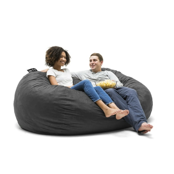 Big Joe XXL Fuf Foam Filled Bean Bag Chair, Gray
