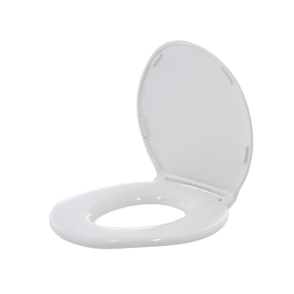 Big John Products 6W Big John 6-W Oversized Seat with Cover - for Round Or Elongated Toilet Bowls - Weight Capacity 800 Pounds - White, Large CA2