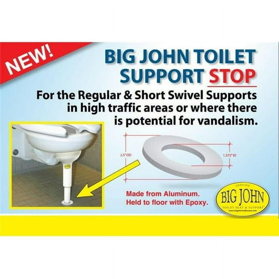 Big John Products BJ Toilet Support Stop - Aluminum - Regular & Short Swivel Supports