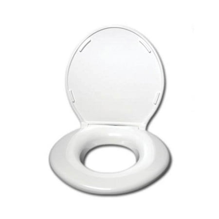 Big John Products Standard Elongated Closed Front Toilet Seat with Cover, White