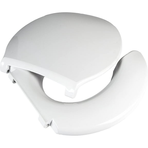 Big John Toilet Seat 2445263-3W Open Front with Cover Bariatric Toilet Seat, White