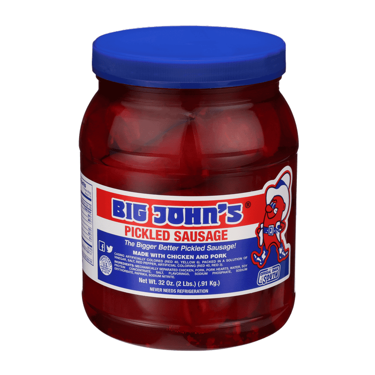 Big John s Ready To Eat Red Hots Pickled Sausage 32oz Jar