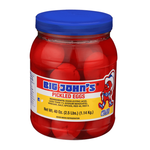 Big John's Ready to Eat Pickled Eggs 40oz Jar, Contains Eggs