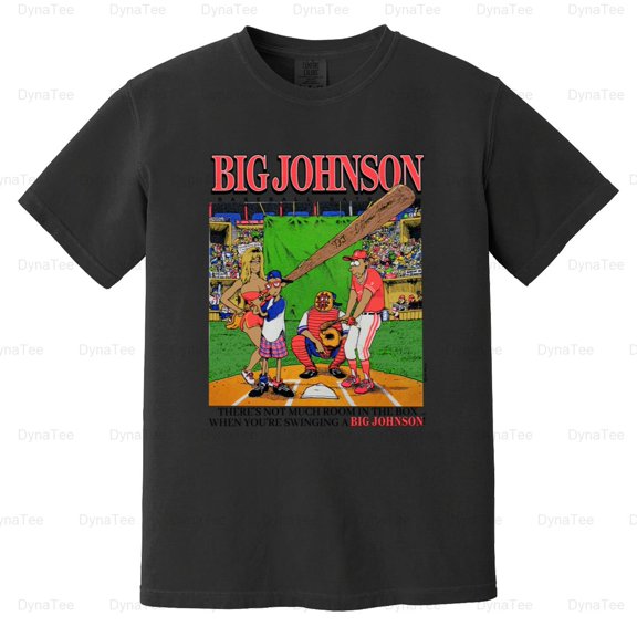 Big Johnson Baseball Graphic Retro Funny Adult Humor Sport 90s Comfort Color T-Shirt Unisex, up to 4XL