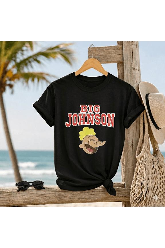 Big Johnson Vintage Retro 90s Novelty Innuendo Cartoon Apparel Unisex T-Shirt, up to size 5XL