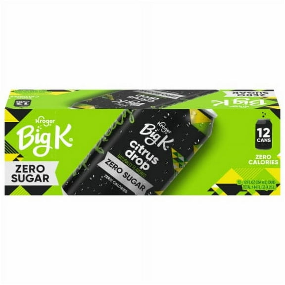 Big K Citrus Drop Zero Sugar Zero Calorie Soda Cans 12 pk / 12 fl oz