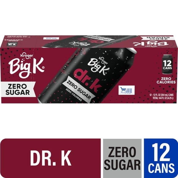 Big K Dr. K OH! Zero Calorie Soda, 12 fl oz Cans, 12-Pack Zero Sugar, Bold & Refreshing