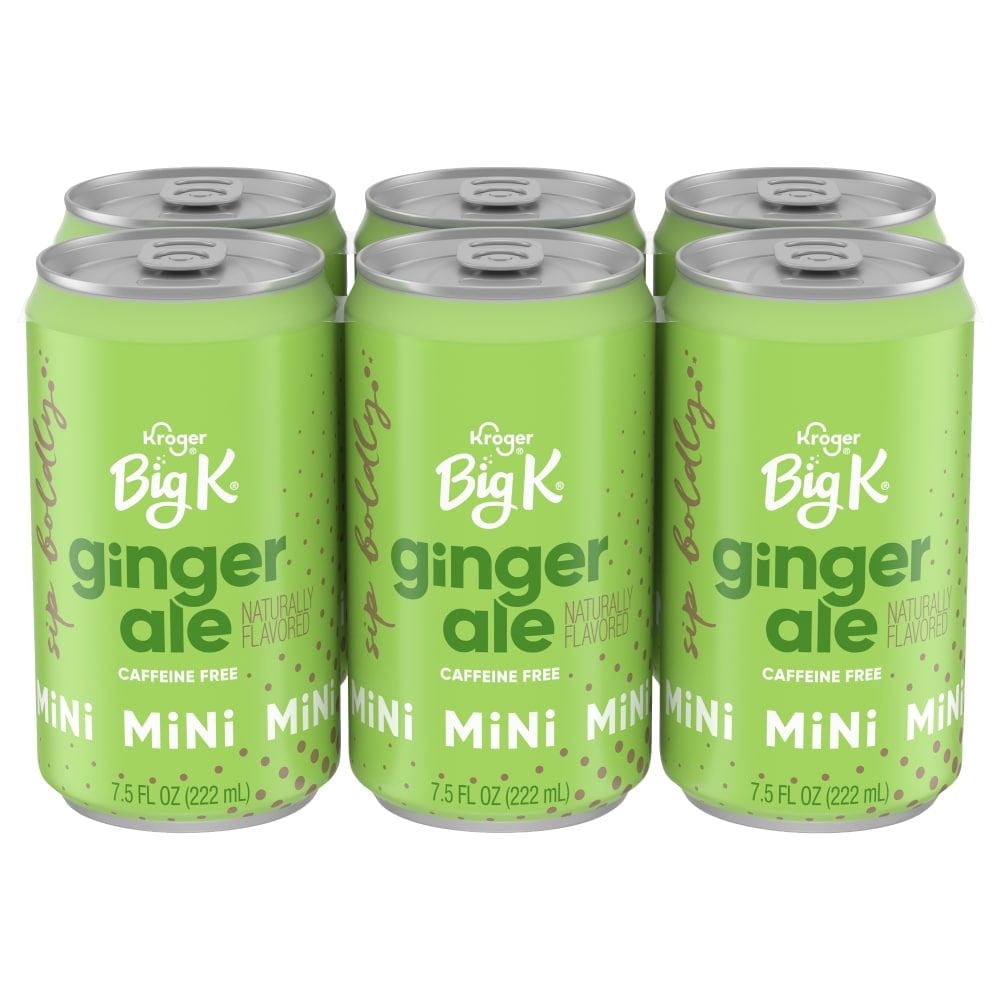 Big K Ginger Ale Caffeine Free Mini Soda Cans 6 pk / 7.5 fl oz - Pack of 3