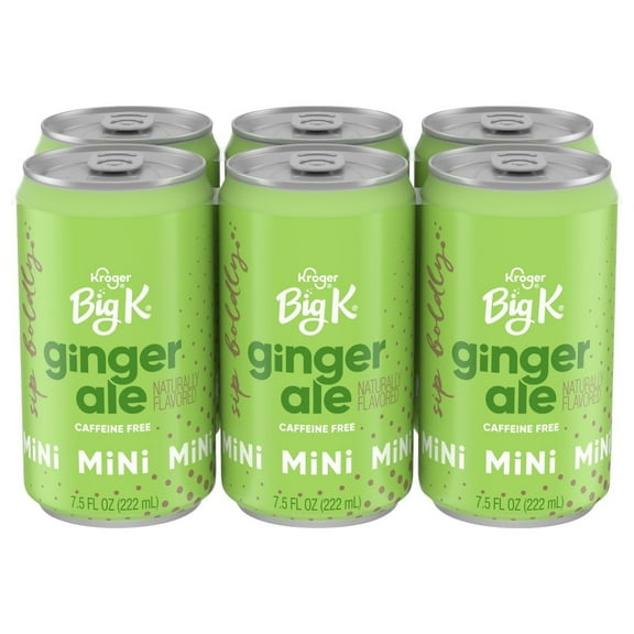 Big K Ginger Ale Caffeine Free Mini Soda Cans 6 pk / 7.5 fl oz - Pack of 3