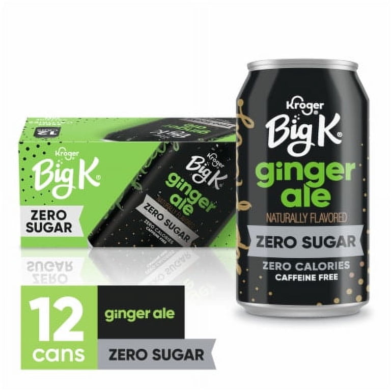 Big K Ginger Ale Zero Sugar Caffeine Free Soda Cans 12 pk / 12 fl