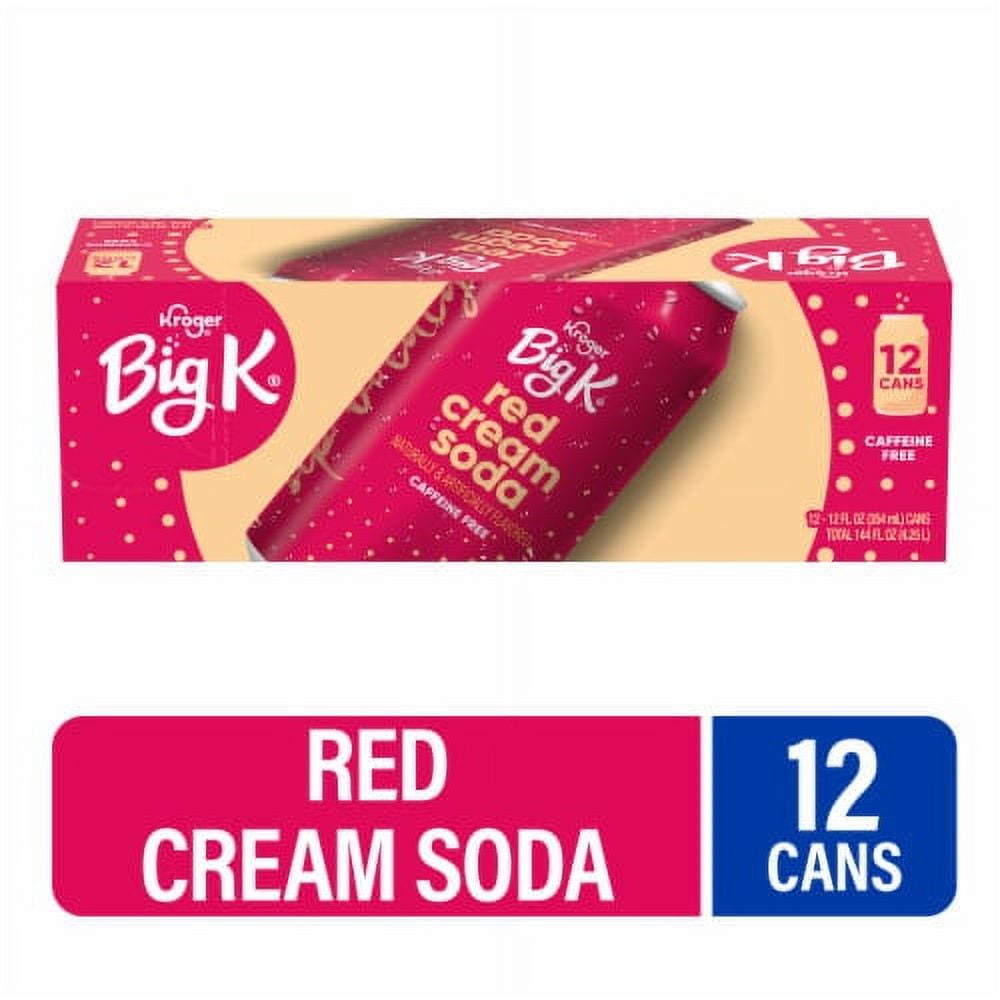 Laube Big K Red Cream Soda, Cherry Vanilla Flavor, 12 fl oz Cans