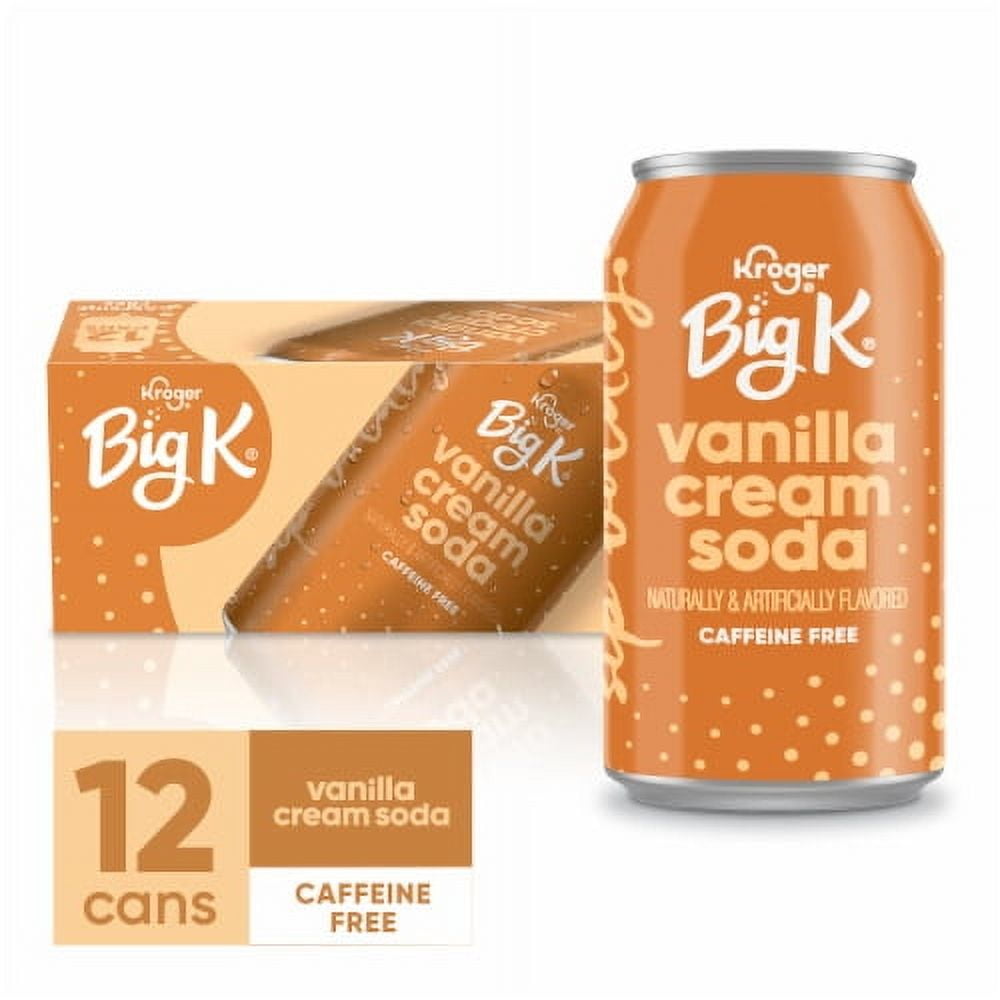 Pack of 2 - Big K Vanilla Cream Caffeine Free Soda Cans 12 pk / 12