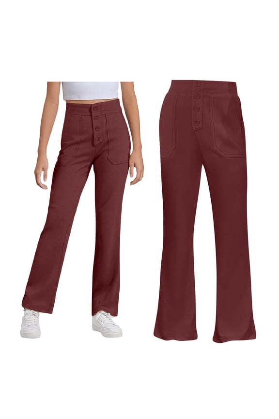 Big Kid 5-14 Years Girls' School Uniform Pull on Stretch Twill Pant, Straight Leg, Multipack 11-12 Years