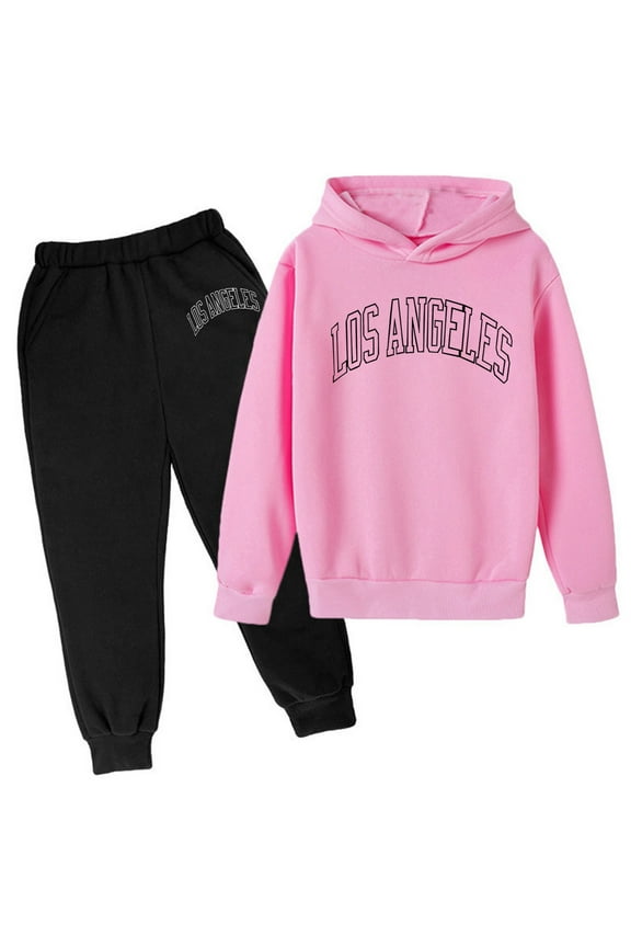 Big Kid Boy Clothes Letter Printed Long Sleeved Hoodies Sweatshirt + Pants Fall Winter Outfits Set for Boy7-8 Years