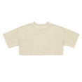 thumbnail image 1 of Big Kid Crop Tops For Girls Short Sleeve Shirt Girls Summer Tops Neck Slim Fit Basic Tee Crop Top for Toddler Skirts And Teens Summer Tan Top Sequin 11-12 Years Beige, 1 of 4