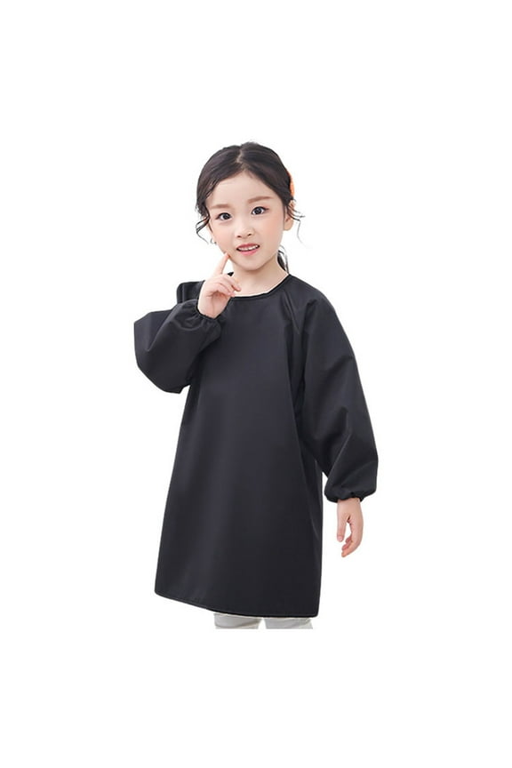 Big Kid Kid Art Smock Solid Color Apron For Children Printed Artist Painting Aprons Smocks With Long Sleeve Girls Shirts 5t Pack Legging Tops for Teen Girls Top Teen Girl Books 8-12 Years Black