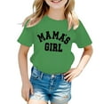 thumbnail image 1 of Big Kid Kid Girls Cute Graphic Print Round Neck Short Sleeve Tee Summer Casual T Shirt Teenage Girl Tops And Blouses Girls Size 6 Shirts Tops Pack plus Size Top Leotards 11-12 Years Green, 1 of 5