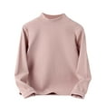 thumbnail image 1 of Big Kid Kids Baby Boys Girls Shirts High Collar Soft T Shirt Unisex Long Sleeve Tee Tops Girls Long Camisole Undershirts Cold Shoulder Tops for Sleeve Tee Shirts Plain Big Girl 11-12 Years Pink, 1 of 4