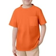 thumbnail image 1 of Big Kid Kids Mesh T Shirts Short Sleeve Plain Top Tees Boy & Girl Baby Unisex Toddler Children Crew Neck T Shirt With Pocket Youth Tee Shirt Youth Short Athletic Apparel Boys 11-12 Years Orange, 1 of 3