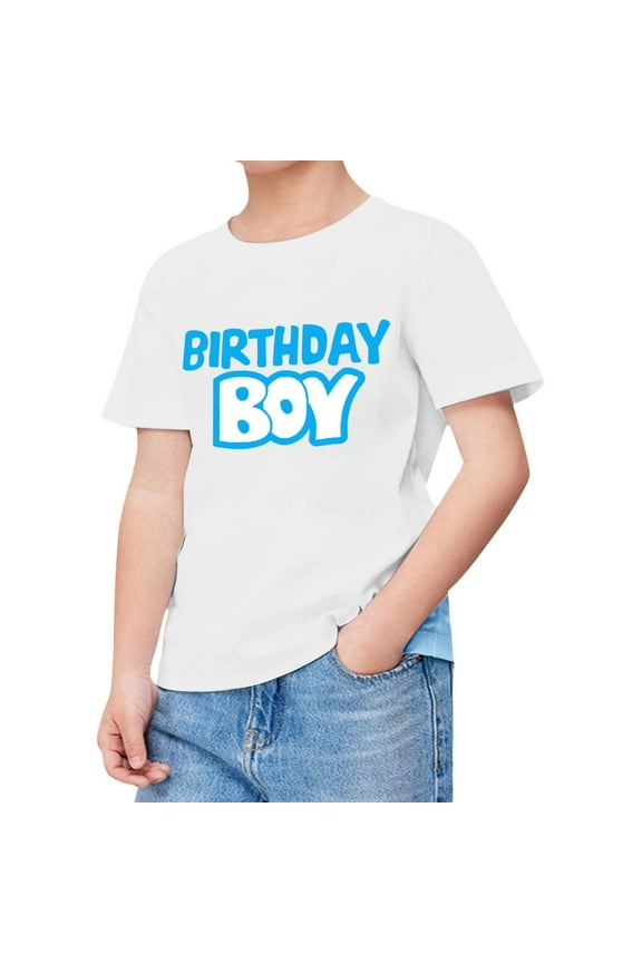 Big Kid Shirts For Teen Kids Boy Child Short Sleeve Happy Brithday Prints T Shirt Trendy Boy Fans Present Tops Top Boys Age 8-12 Kids Shirts T4 Things for Teenage Boys Tee 10-11 Years White