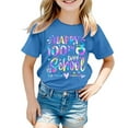 thumbnail image 1 of Big Kid Shirts For Teen Kids Girls Child Short Sleeve Prints T Shirt Trendy Girls Fans Present Tops Floral Tops for Short Sleeve Junior Solid Girl Hoodies Crop Top 10-11 Years Blue, 1 of 4