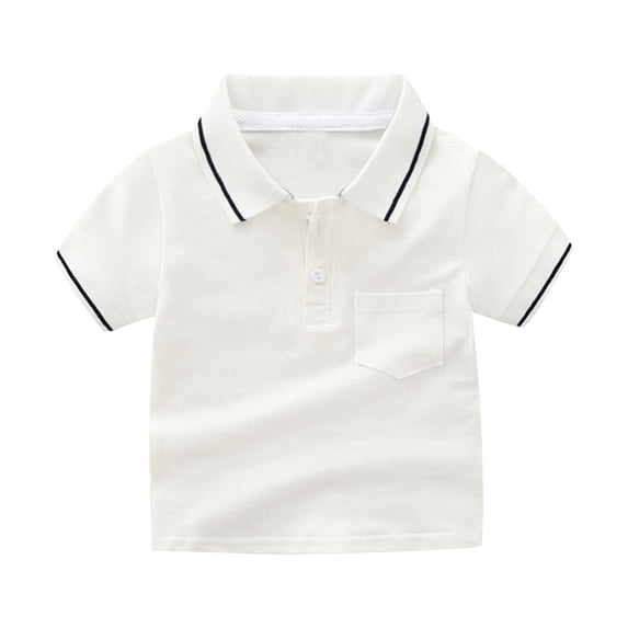 Big Kid Toddler Boys Girls Short Sleeve Casual Solid Gentleman Tops Holiday Shirts T Shirt Maternity Tops Its A Boy Top Kids Books for Boys under Shirts 2 Years Old Boy 10-11 Years White