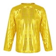 thumbnail image 1 of Big Kid Toddler Girls Boys Casual Sequin Glitter Party Carnival Gown Long Sleeves Top Girls Size Medium Tops Sequin Short Tops for 4t Fall Big Girl T Shirt Lace Girl Top Shirt for 8-9 Years Gold, 1 of 6