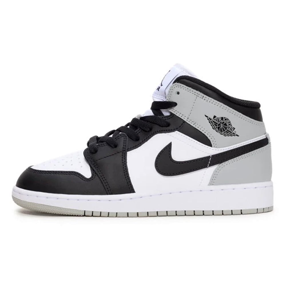 Big Kid's Air Jordan 1 Mid White/Black-LT Smoke Grey (DQ8423 101) - 6.5