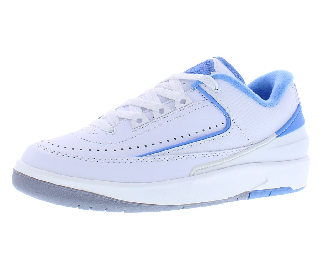 Nike Air Jordan 2 Retro Low Leather GS Boys Shoes Size 6, Color: White/University Blue