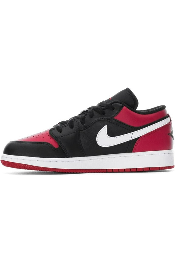 Big Kid's Jordan 1 Low Black/Gym Red-White (553560 066) - 6.5