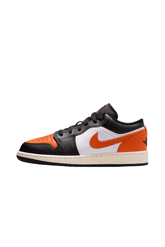 Big Kid's Jordan 1 Low Black/Starfish-White-Sail (553560 081) - 5.5
