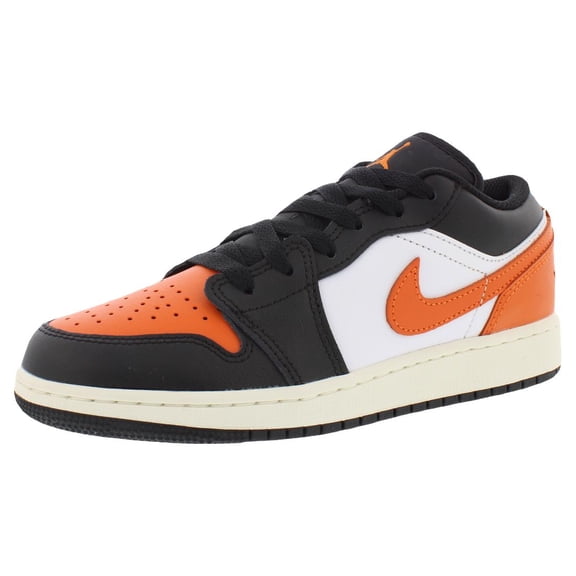 Jordan 1 Low Youth Size 5 Womens Size 6.5 Orange Black Athletic Shoes 553560 081