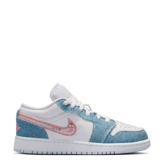 Big Kid's Jordan 1 Low Cobalt Bliss/Pink Glow-White (HQ2001 400) - 5