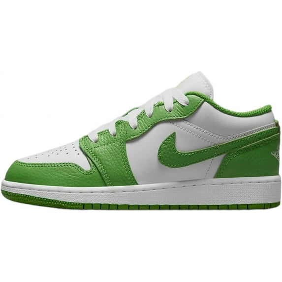 Big Kid's Jordan 1 Low SE BG White/Chlorophyll-Lightening (HF4779 100) - 7
