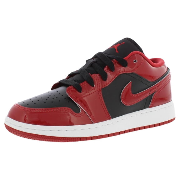 Nike Air Jordan 1 Low SE Leather GS Boys Shoes Size 4.5, Color: Black/White/Varsity Red
