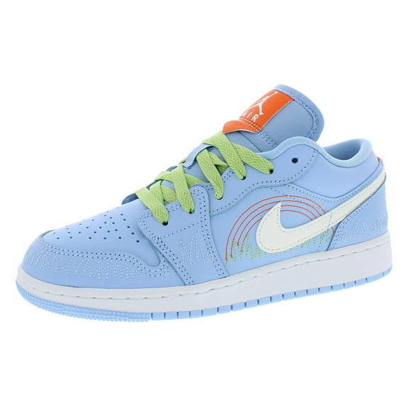 Nike Air Jordan 1 Low SE GS Girls Shoes Size 4, Color: Psychic Blue/Sail/Vivid Green