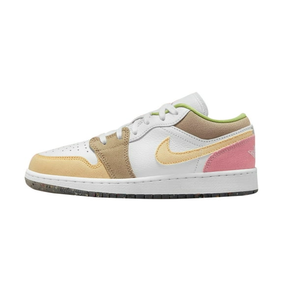 Big Kid's Jordan 1 Low SE White/Vivid Green-White (DJ0341 100) - 5.5